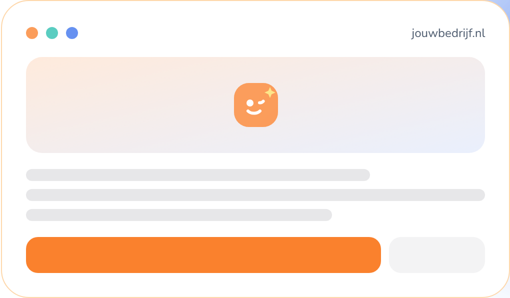 Voorbeeld van een snelle, veilige website (jouwbedrijf.nl) als alternatief voor WordPress