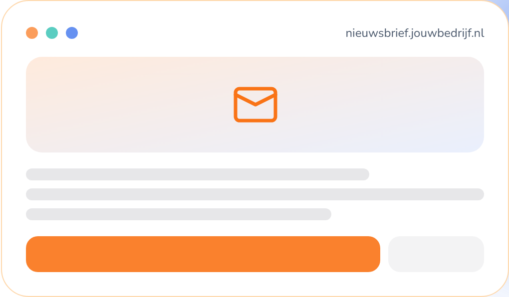 Voorbeeld van een eigen nieuwsbrief-tool (nieuwsbrief.jouwbedrijf.nl) als goedkoop alternatief voor Mailchimp